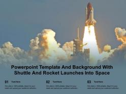 Powerpoint template and background with shuttle and rocket launches into space