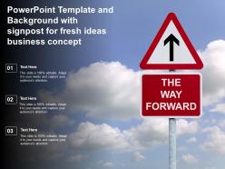 Powerpoint template and background with signpost for fresh ideas business concept