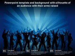 Powerpoint Template And Background With Silhouette Of An Audience With Their Arms Raised