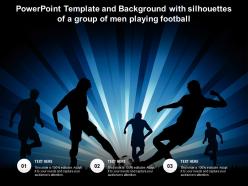 Powerpoint template and background with silhouettes of a group of men playing football