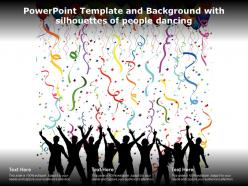 Powerpoint template and background with silhouettes of people dancing
