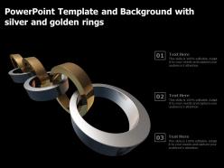 Powerpoint template and background with silver and golden rings