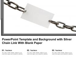 Powerpoint template and background with silver chain link with blank paper