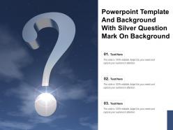 Powerpoint template and background with silver question mark on background