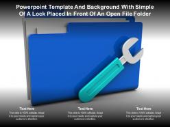 Powerpoint template and background with simple of a lock placed in front of an open file folder