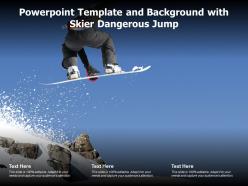 Powerpoint template and background with skier dangerous jump