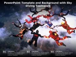 Powerpoint template and background with sky diving teamwork