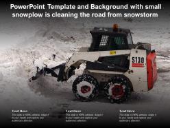 Powerpoint Template And Background With Small Snowplow Is Cleaning The Road From Snowstorm