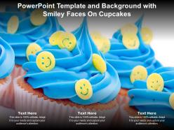 Powerpoint template and background with smiley faces on cupcakes