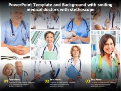 Powerpoint template and background with smiling medical doctors with stethoscope