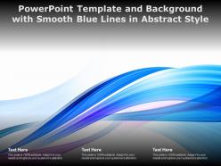 Powerpoint template and background with smooth blue lines in abstract style