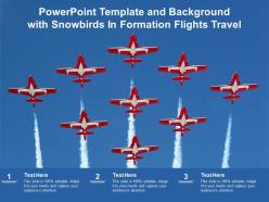 Powerpoint template and background with snowbirds in formation flights travel