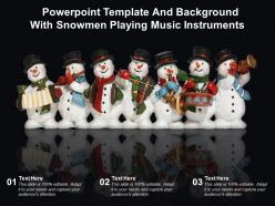 Powerpoint template and background with snowmen playing music instruments
