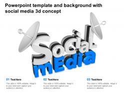 Powerpoint template and background with social media 3d concept