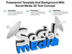 Powerpoint template and background with social media 3d text concept