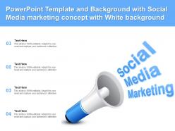 Powerpoint template and background with social media marketing concept with white background