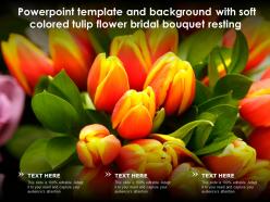 Powerpoint template and background with soft colored tulip flower bridal bouquet resting