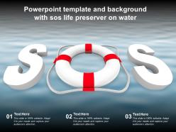 Powerpoint template and background with sos life preserver on water