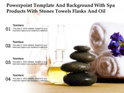 Powerpoint template and background with spa products with stones towels flasks and oil