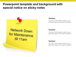 Powerpoint template and background with special notice on sticky notes
