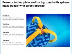 Powerpoint template and background with sphere maze puzzle with target abstract