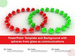 Powerpoint template and background with spheres from glass as communications