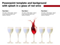 Powerpoint template and background with splash in a glass of red wine