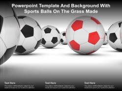 Powerpoint template and background with sports balls on the grass made in 3d
