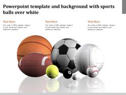 Powerpoint template and background with sports balls over white