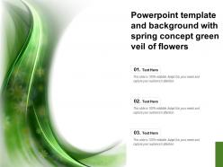 Powerpoint template and background with spring concept green veil of flowers