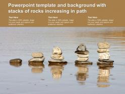 Powerpoint Template And Background With Stacks Of Rocks Increasing In Path