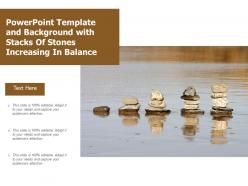 Powerpoint template and background with stacks of stones increasing in balance