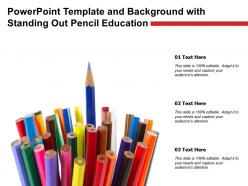 Powerpoint template and background with standing out pencil education
