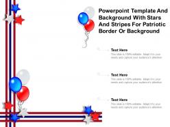 Powerpoint template and background with stars and stripes for patriotic border or background
