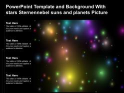 Powerpoint template and background with stars sternennebel suns and planets picture