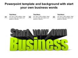 Powerpoint template and background with start your own business words
