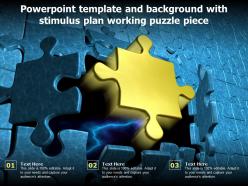 Powerpoint template and background with stimulus plan working puzzle piece
