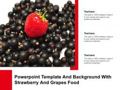 Powerpoint template and background with strawberry and grapes food