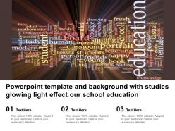 Powerpoint template and background with studies glowing light effect our school education