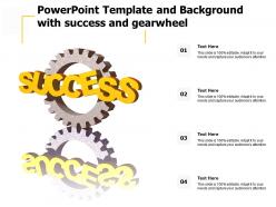 Powerpoint template and background with success and gearwheel