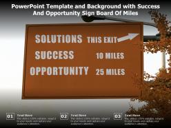 Powerpoint template and background with success and opportunity sign board of miles