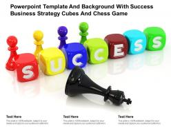 Powerpoint template and background with success business strategy cubes and chess game