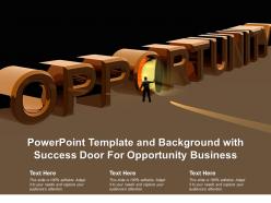 Powerpoint template and background with success door for opportunity business