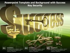 Powerpoint Template And Background With Success Key Security