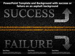 Powerpoint template and background with success or failure on an asphalt background