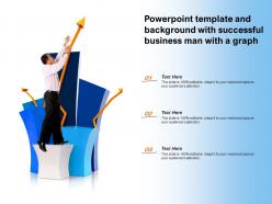 Powerpoint template and background with successful business man with a graph