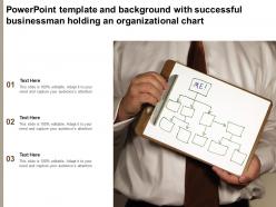 Powerpoint template and background with successful businessman holding an organizational chart