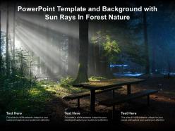 Powerpoint template and background with sun rays in forest nature