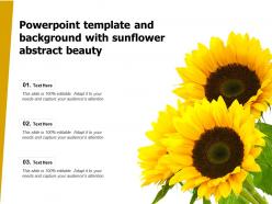 Powerpoint template and background with sunflower abstract beauty