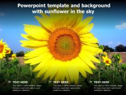 Powerpoint template and background with sunflower in the sky